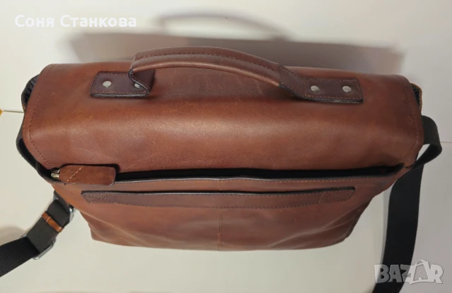 STRELLSON - Мъжка бизнес чанта за през рамо - естествена кожа, снимка 5 - Чанти - 51296559