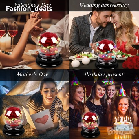 Нова роза с LED светлини с кутия Подарък за жена приятелка гадже Годишнина, снимка 6 - Романтични подаръци - 39791638