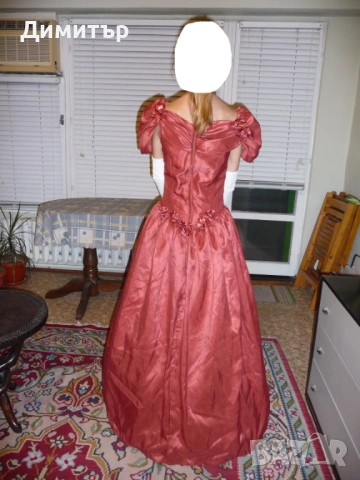 Рокля във викториански стил цвят вишна, снимка 4 - Рокли - 54242954