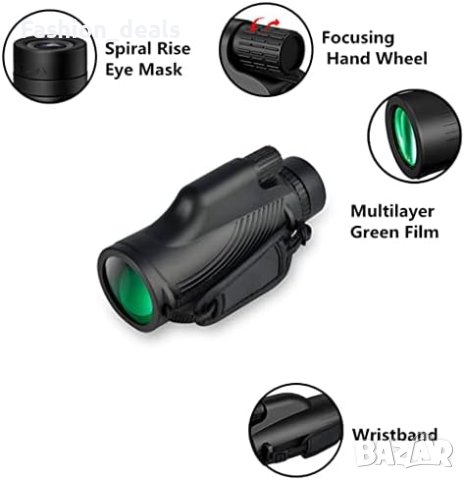 Нов Водоустойчив Монокулярен телескоп 10X42 за наблюдение и туризъм, снимка 2 - Екипировка - 42108509