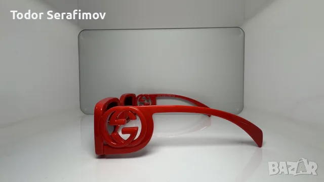 Дамски слънчеви очила Gucci Interlocking G / Rectangle – Червени / Масивно GG лого, снимка 2 - Слънчеви и диоптрични очила - 55983383