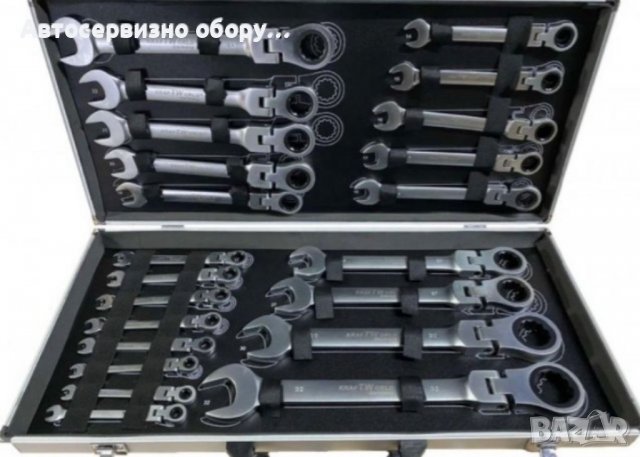 Ключове с тресчотка чупещи 6-32мм в куфар к-т 22бр KrafTWorld, снимка 1