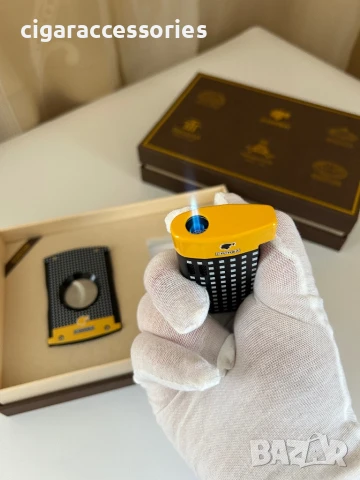 Луксозен подаръчен комплект COHIBA – Запалка и резачка за пури, снимка 2 - Запалки - 50898525