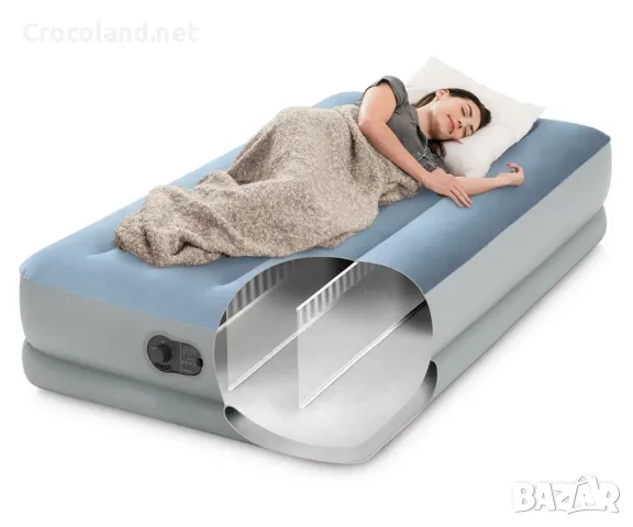 Надуваем матрак Intex Dura-Beam Standard, 99 x 191 x 36 см, PVC, USB помпа, комфортен, снимка 6 - Надуваеми легла - 50097187