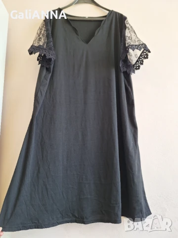 СТРАХОТНА РОКЛЯ С ЕФЕКТНИ РЪКАВИ 3XL-4XL, снимка 6 - Рокли - 51076483