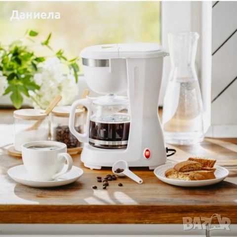 Компактна бяла кафеварка 600W – 0.6L, поддържане на топлина и антикапкова система, снимка 4 - Кафемашини - 54286608