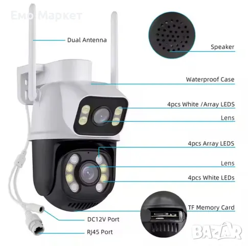 Двойна камера, снимка 2 - IP камери - 50090141