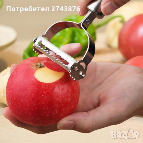 Двустранна метална белачка фина и ленти за плодове и зеленчуци, снимка 7 - Прибори за хранене, готвене и сервиране - 35657204