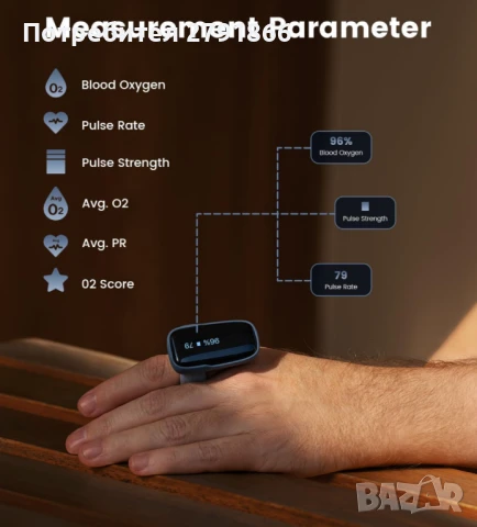 Wellue Oxylink Bluetooth пулсомер с аудио напомняне в безплатно приложение, снимка 5 - Други - 50633517