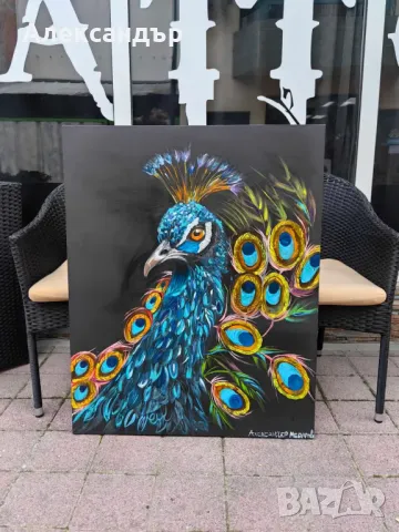 Картина паун, снимка 2 - Картини - 48897647