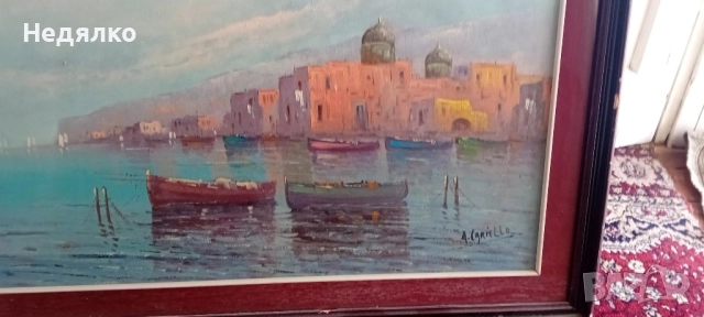 Стара картина,масло на платно,голяма,красива, снимка 3 - Антикварни и старинни предмети - 51482581