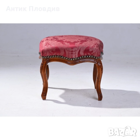 Табуретка - Класик (бордо - десен / дърво)