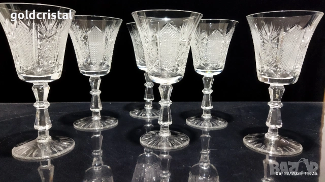 кристални чаши , снимка 5 - Антикварни и старинни предмети - 26616571