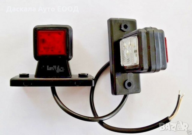 1 бр. ЛЕД LED рогчета квадрат късо червено-бяло 12-24V , Полша , снимка 2 - Аксесоари и консумативи - 35563717