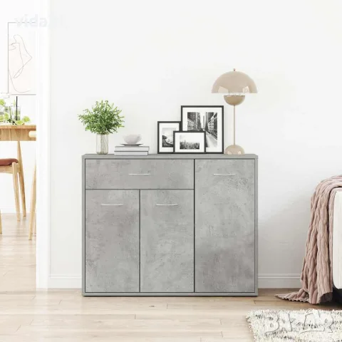 vidaXL Бюфет, бетонно сив, 88x30x70 см, инженерно дърво, снимка 4 - Бюфети - 56147760