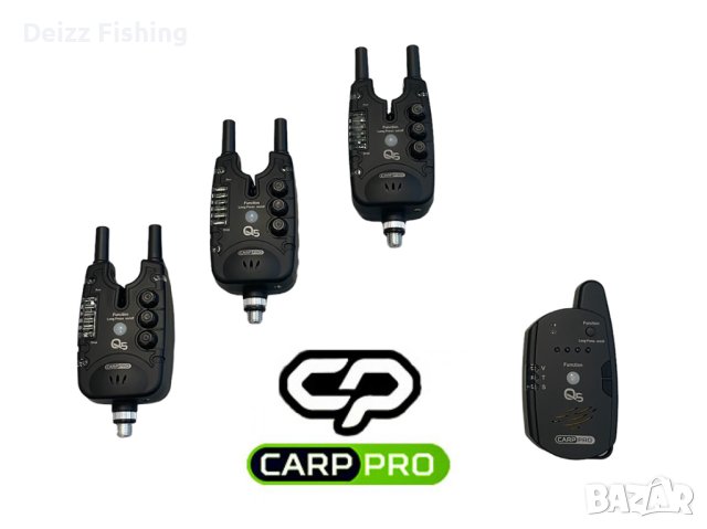 Сигнализатори с майка Carp Pro Q5 3+1, снимка 1 - Такъми - 42890912