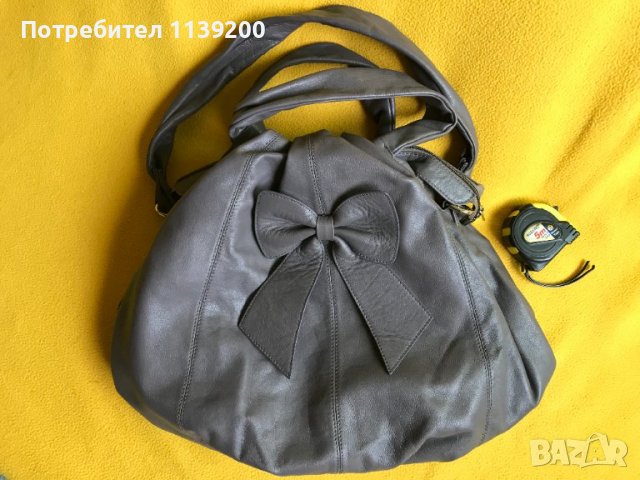 Frederic T Paris дамска обемна сива чанта естествена кожа оригинал, снимка 12 - Чанти - 37320710