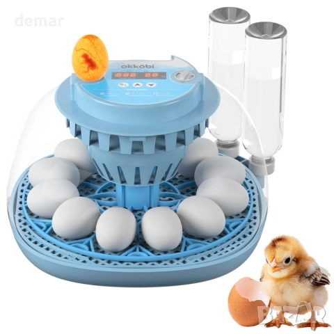 Инкубатор за 12 яйца с автоматично завъртане на яйцата и контрол