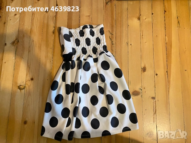 Бяла рокля на точици , снимка 2 - Рокли - 52740930