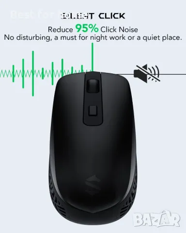 Ергономична акумулаторна безжична USB мишка Black Shark, снимка 2 - Клавиатури и мишки - 49904416