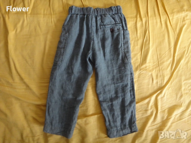 Нов Детски панталон за момче Zara от 100% лен, размер 98, за 3 годишно, снимка 2 - Детски панталони и дънки - 53888152
