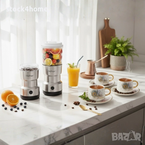 Промо комплект Луксозен порцеланов сервиз + 2в1 блендер и мелничка Cheffinger , снимка 4 - Сервизи - 52428271