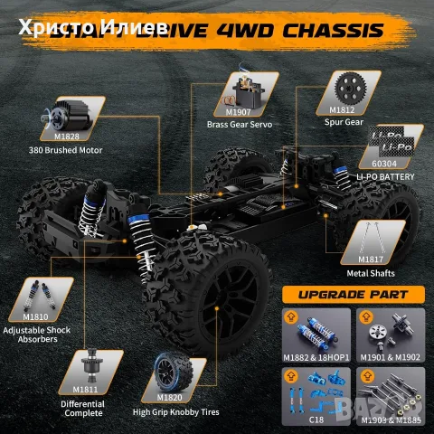 Джип Кола с дистанционно 1:18 офроуд дрифт 4х4 36км/ч, снимка 9 - Коли, камиони, мотори, писти - 55723867