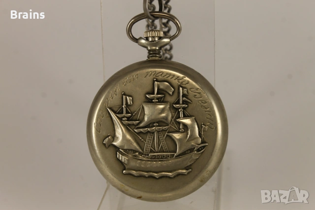 Руски Джобен Часовник МОЛНИЯ С Кораб