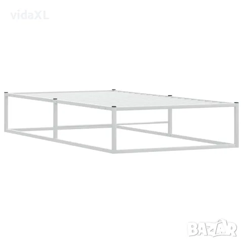 vidaXL Рамка за легло без матрак Бяла 90x200 cm Метал, снимка 3 - Спални и легла - 56147561
