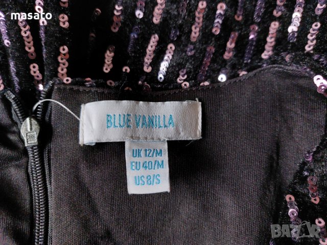 BLUE VANILLA - лъскава синя рокля, снимка 4 - Рокли - 39894360