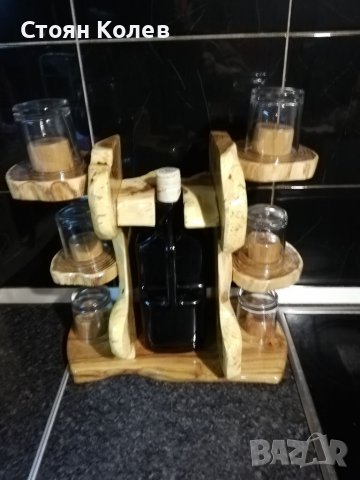 Стойка за бутилка и чаши , снимка 2 - Декорация за дома - 39687237
