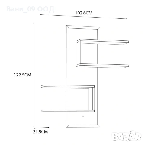 Стилна стенна етажерка-пано, снимка 3 - Етажерки - 53898885