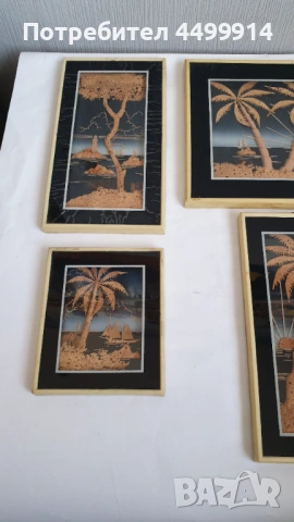 Ретро картини от корк - 5 броя, снимка 8 - Антикварни и старинни предмети - 53882885