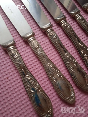Комплект ножове сребро печат 800, снимка 4 - Антикварни и старинни предмети - 53302934