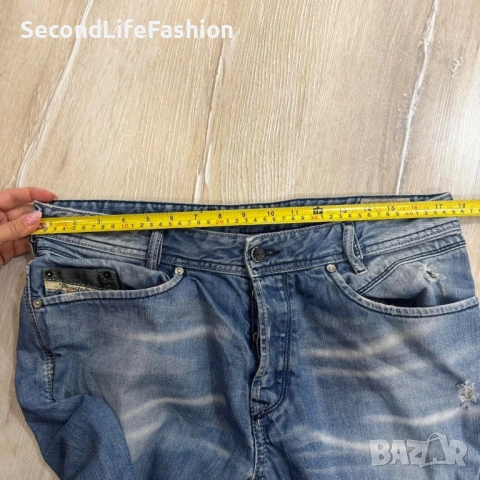 Дънки DIESEL IAKOP Denim Wash 0807K REGULAR SLIM TAPERED  размер W34 L34, с копчета, снимка 8 - Дънки - 53046820