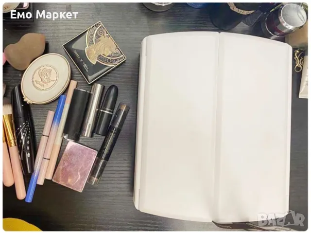 Мини LED огледало с органайзер за гримове - TV1262, снимка 5 - Други стоки за дома - 48957108