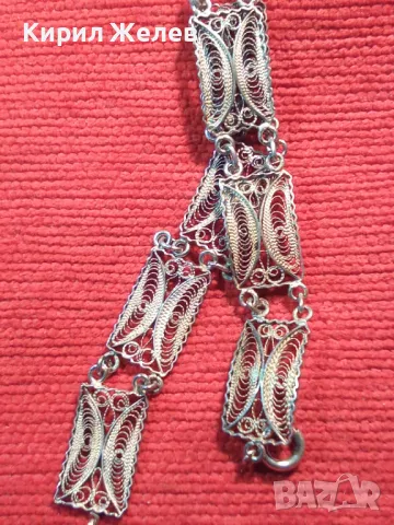 СТАРИННА ФИЛИГРАННА СРЕБЪРНА ГРИВНА ВИСОКА ПРОБА СРЕБРО ФИНА РЪЧНА МАЙСТОРСКА РЕТРО ИЗРАБОТКА 47941, снимка 10 - Антикварни и старинни предмети - 48476590