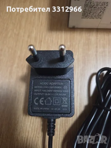 Захранващ адаптер модел J151-1801000EX с изходно напрежение 18.0V и ток 1.0A, снимка 2 - Друга електроника - 55730553