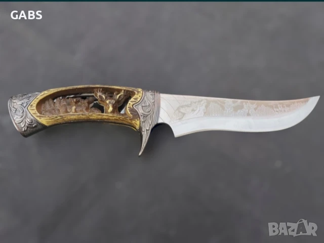 Колекционерски ловен нож с поставка-два модела, снимка 5 - Ножове - 50673139