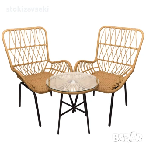 Градински комплект – маса с 2 стола, снимка 2 - Градински мебели, декорация  - 51221122