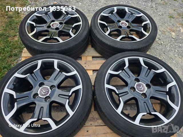 Лети джанти 17ки 4х108 Citroen + летни гуми 205/45/17 GoodYear, снимка 3 - Гуми и джанти - 55847844