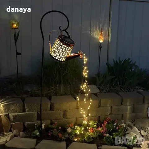 5659 Градинска соларна лампа Лейка, 80 см, снимка 3 - Градински мебели, декорация  - 49348613