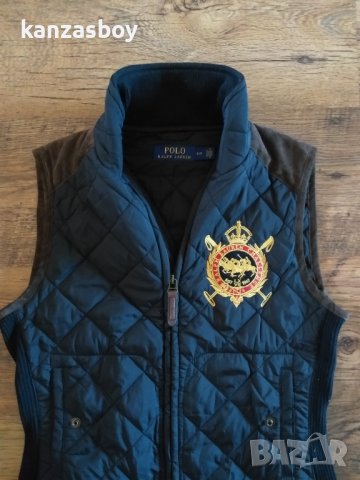 Polo Ralph Lauren Equestrian Vest Suede Trim White Quilted Full Zip - страхотен дамски елек, снимка 6 - Елеци - 42925536