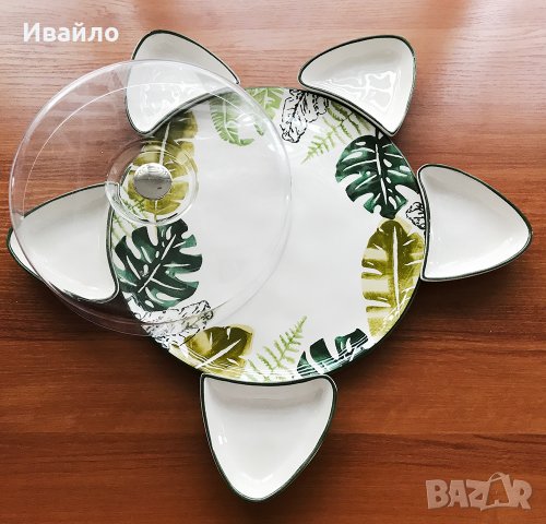 Комплект плато за сервиране с купички и капак LUSTER Colors - 7 части, в кутия, снимка 5 - Прибори за хранене, готвене и сервиране - 30864992