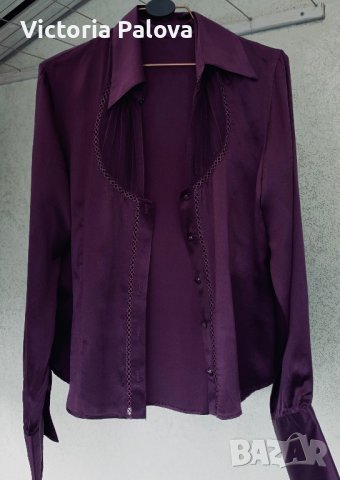 Ефектна риза/блуза кралска коприна, снимка 2 - Ризи - 40450830