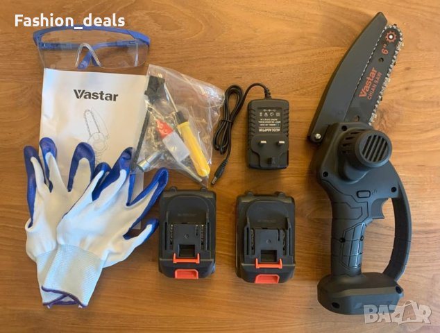 Нов Мини моторен трион с батерия и вериги за рязане дърва градина двор, снимка 7 - Градински инструменти - 42241461