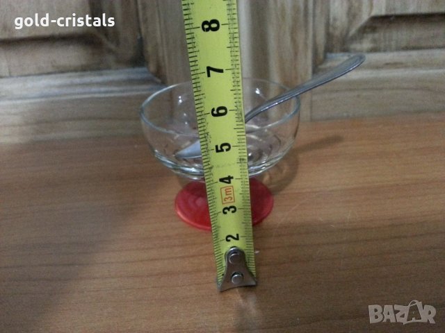 Кристален съд за хайвер с лъжичка сос, снимка 3 - Антикварни и старинни предмети - 34417875