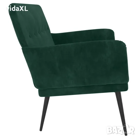 vidaXL Пейка, тъмнозелена, 108x79x79 см, кадифе, снимка 4 - Дивани и мека мебел - 56147272