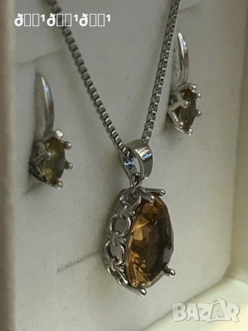 Прекрасен сребърен комплект със Султанит , снимка 5 - Бижутерийни комплекти - 52850305