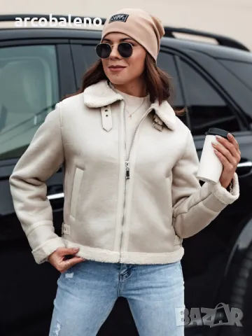 Дамско велурено яке с кожух KASAMIRA, 2цвята , снимка 4 - Якета - 48558374